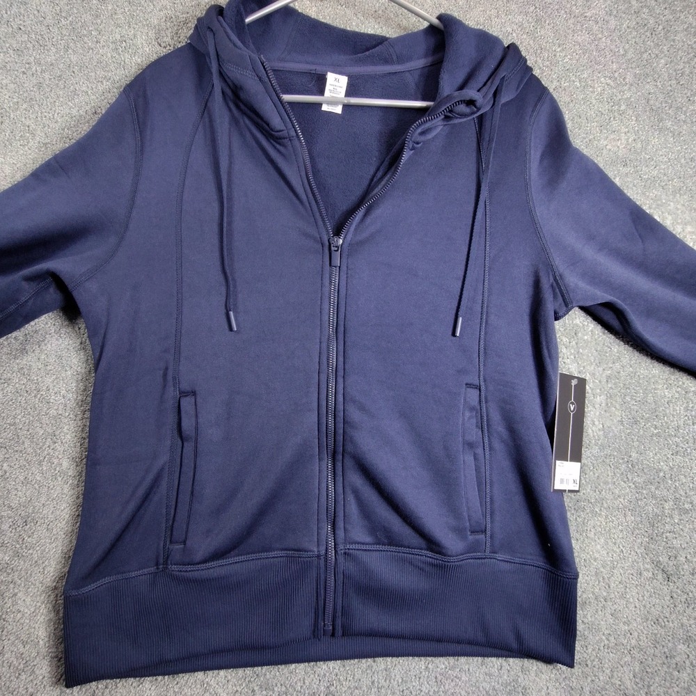 Velocity Hoodie Women XL Scuba Fleece Liberty Blue Full Zip NWT